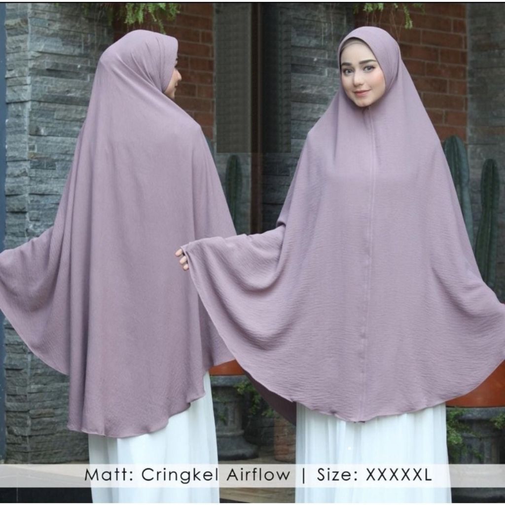 Hijab Syari Bergo Crinkle Pet XXXL/Khimar Crinkle Pet Jumbo/Instan Crinkle Jumbo Premium