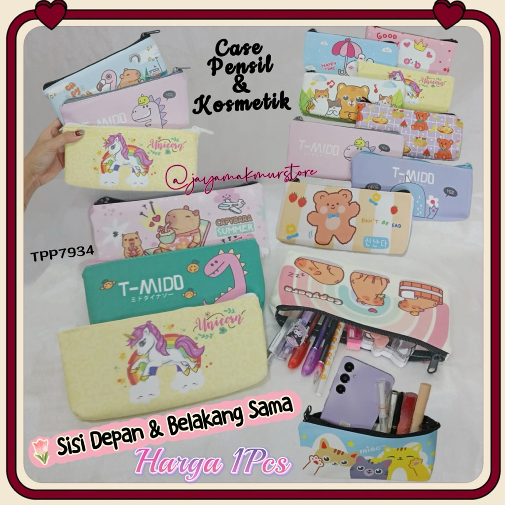 

TEMPAT PENSIL RESLETING / POUCH KOSMETIK TRAVEL / CASE PENSIL SANRIO KUROMI CINNAMOROL / KOTAK PENSIL MOTIF ANIMAL / CUTE POUCH COSMETIC / TPP7943