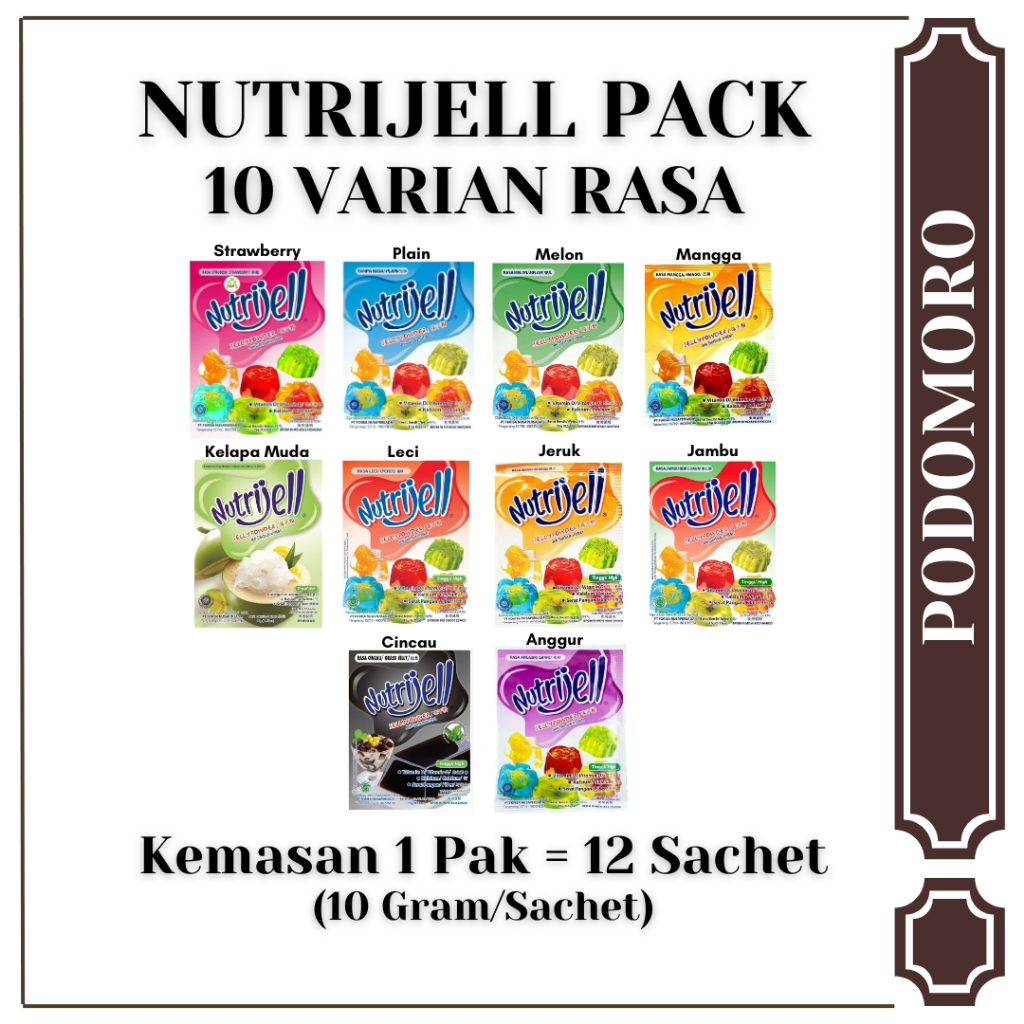

Nutrijell Box - All Varian - 1 Pak Isi 12 Sachet - Pudding Homemade Instan Dessert Food