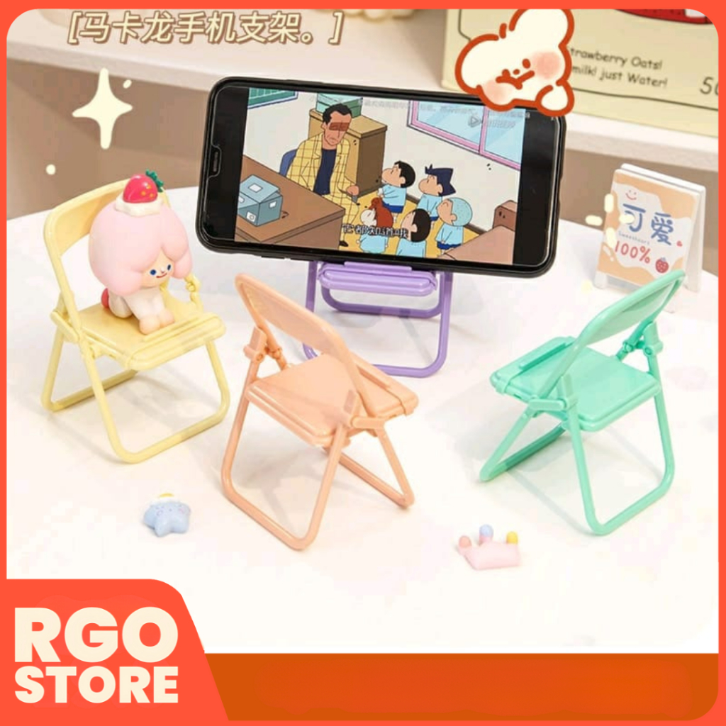 Stand HP Phone Holder Penyangga Handphone Senderan Macaron Model Kursi Lucu