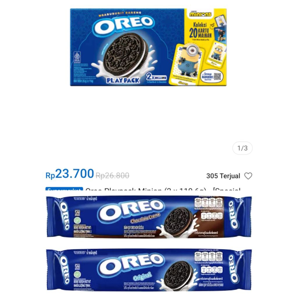 

Oreo Box Minion isi 2oreo roll 119gr