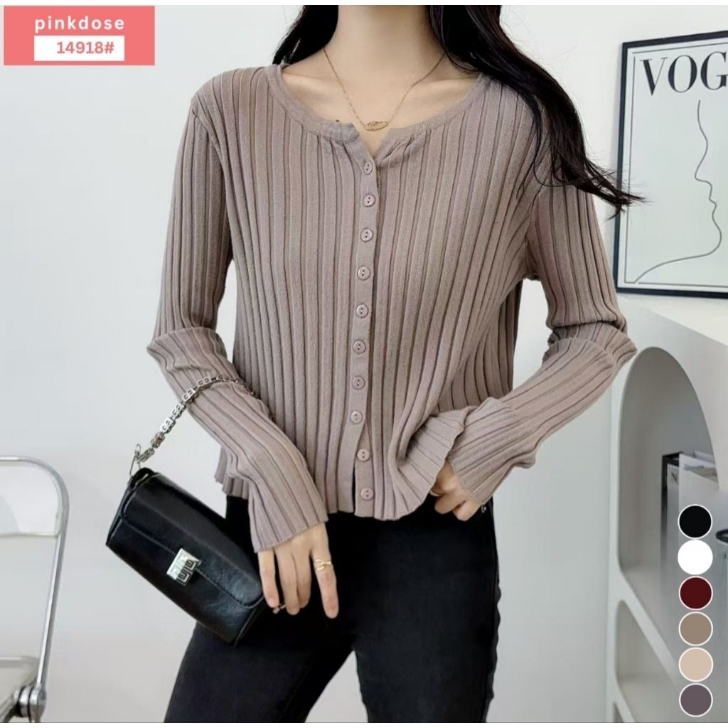 CARDIGAN RAJUT PINKDOSE RIB KNIT