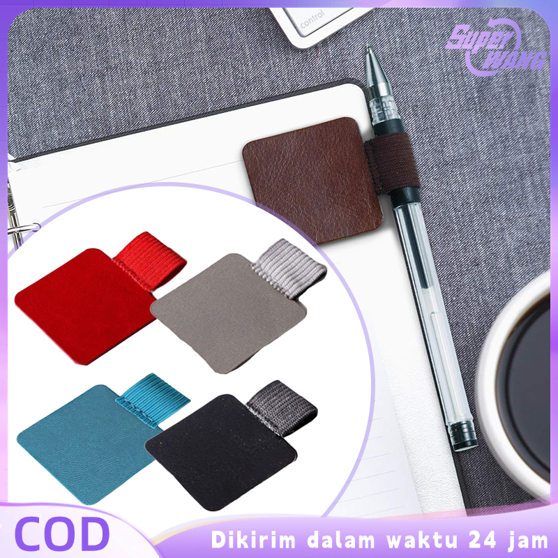 

4pcs Leather Pen Holder Self-Adhesive Leather Pen Clip Universal Notebook Pen Holder Stationery Notebook Accessories