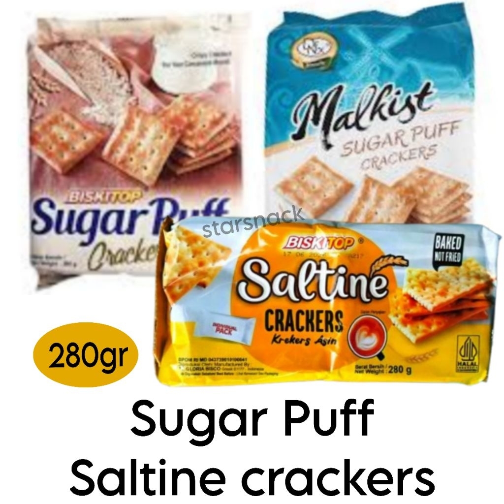

DeNex Malkist puff Biskitop sugar puff Saltine crackers