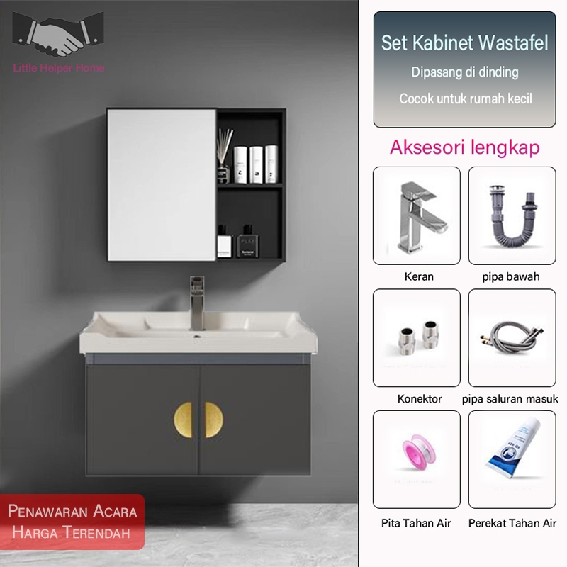 wastafel minimalis （43/50/60 cm）wastafel portable wastafel cuci tangan estetik wastafel kamar mandi 