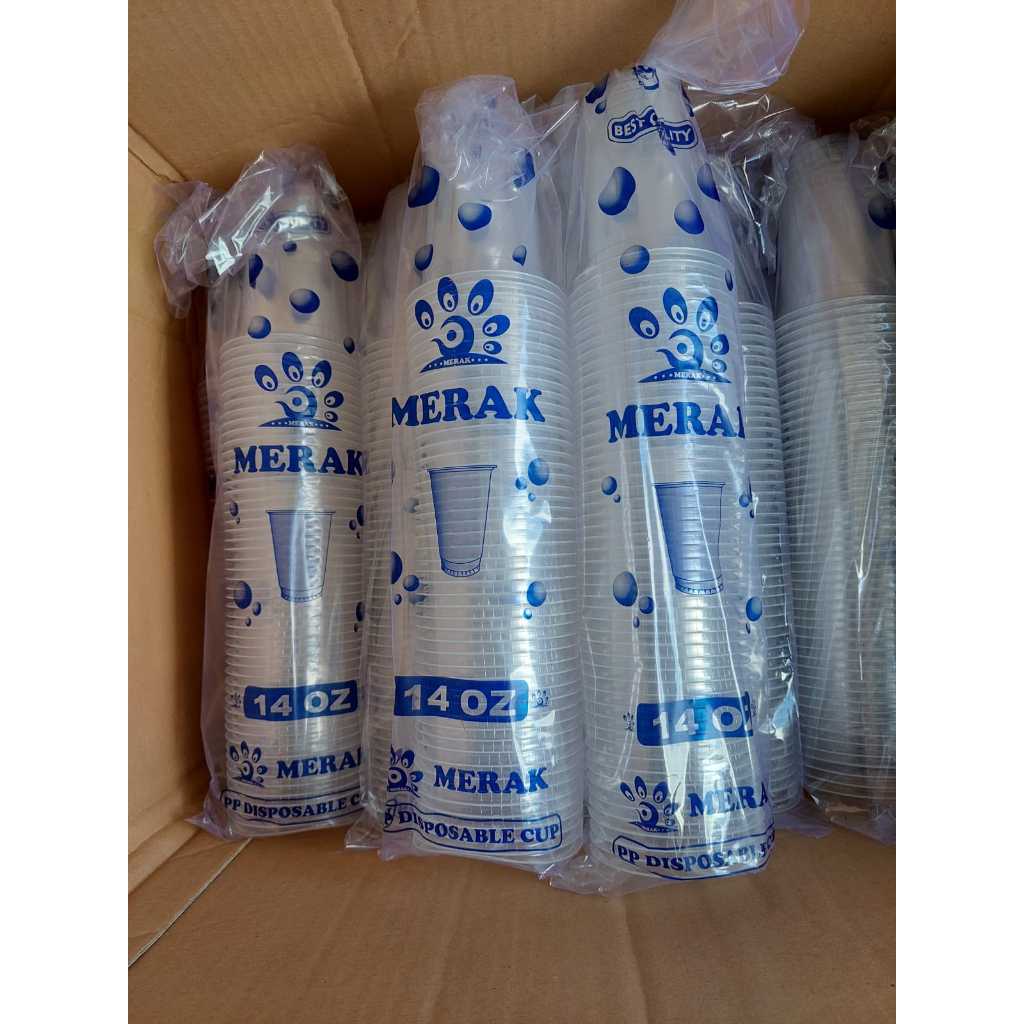 Gelas Plastik/Cup Minuman Jus 14 OZ Merak