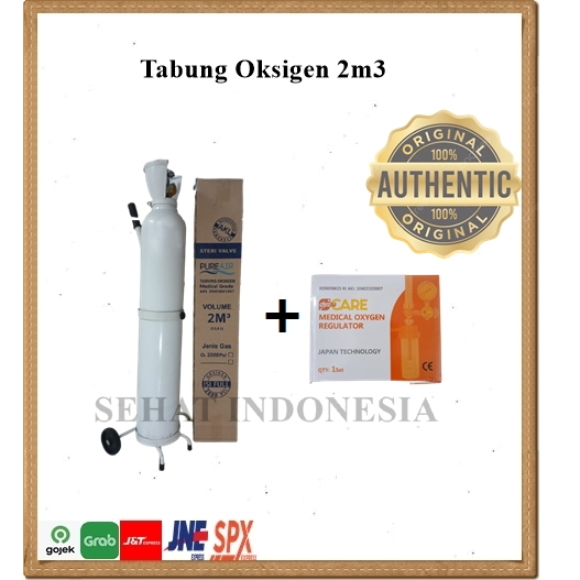 Tabung oksigen 2m3 siap pakai - tabung oksigen medis 2m3