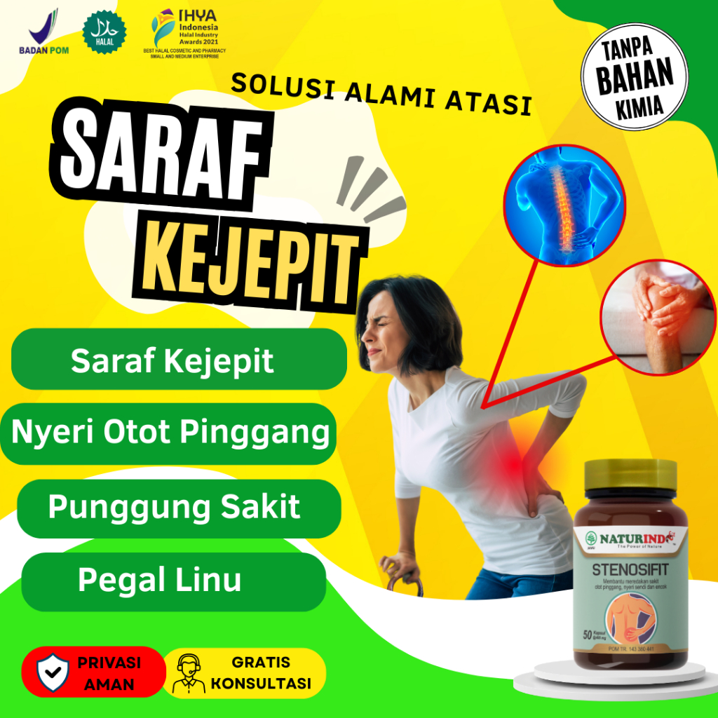 Obat Saraf Kejepit Paling Ampuh Herbal Obati Saraf Kejepit nyeri Sendi & Pinggang Stenosifit
