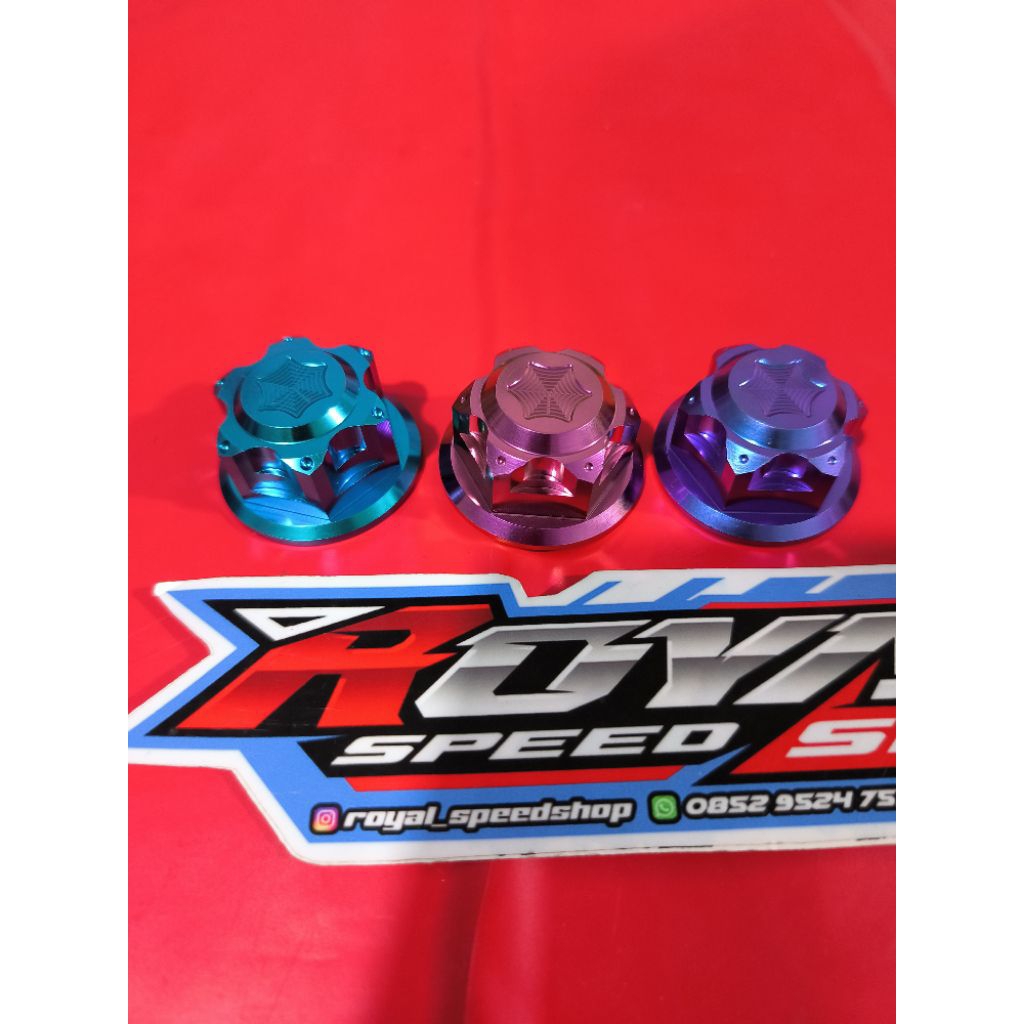 Baut Titanium Mur As roda Belakang Metic Baut King Nut Mur Titanium