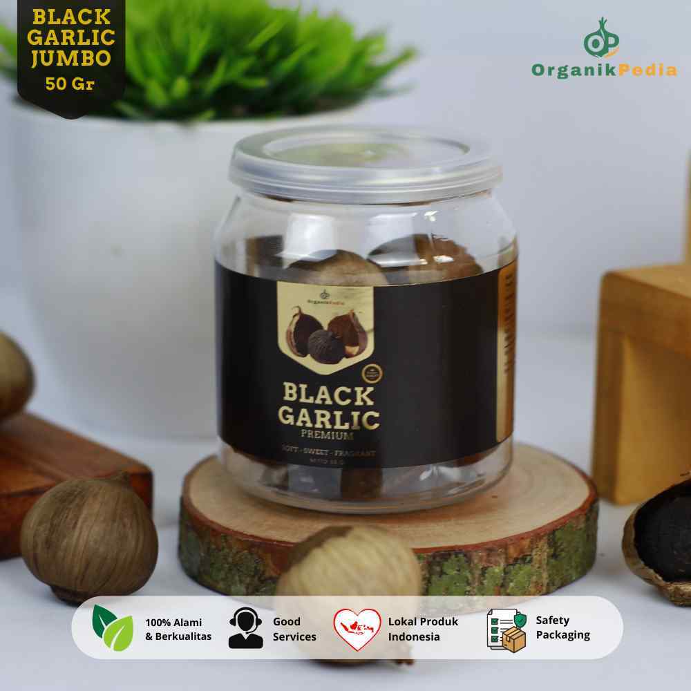 

JUMBO BLACK GARLIC Bawang Hitam Tunggal Premium Organikpedia 50gr
