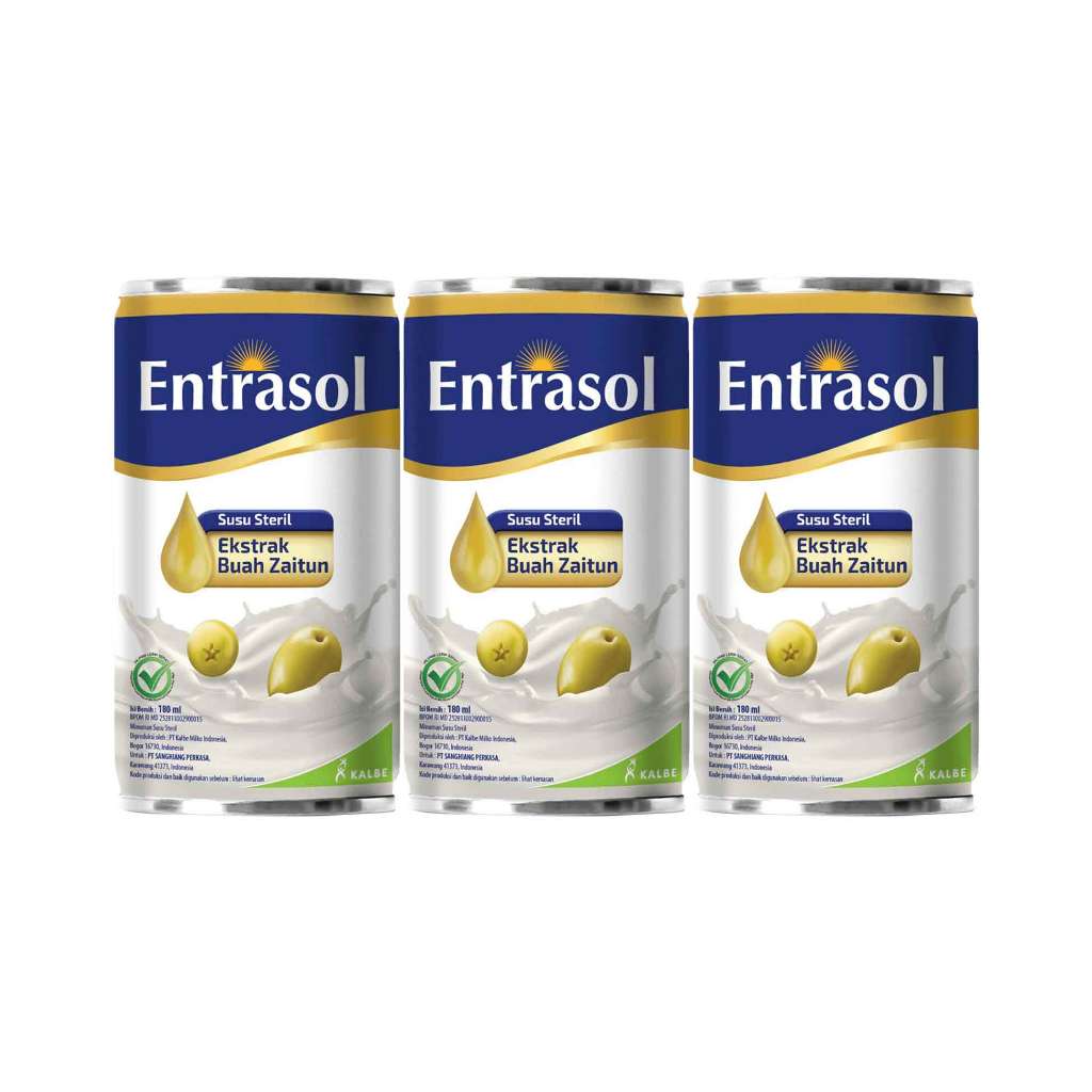 

3Pcs Entrasol Susu Steril Buah Zaitun 180 Ml