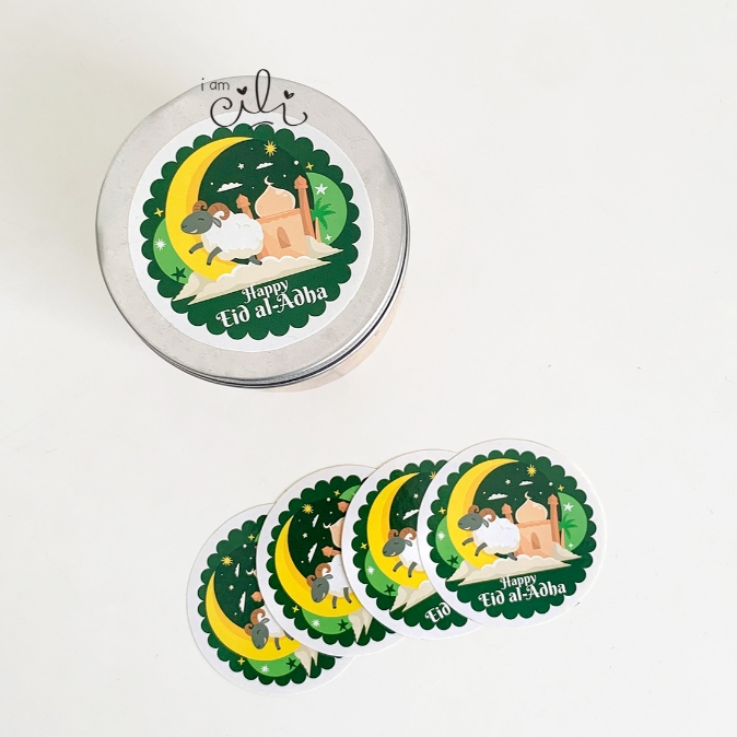 

(SIADHA03 / SIADHA04 ) stiker idul adha lucu hijau