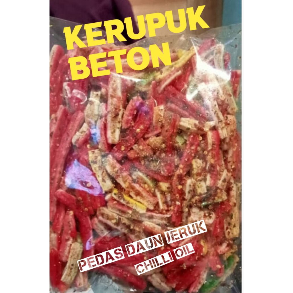 

KERUPUK BETON CHILLI OIL PEDAS DAUN JERUK SEBLAK 1kg