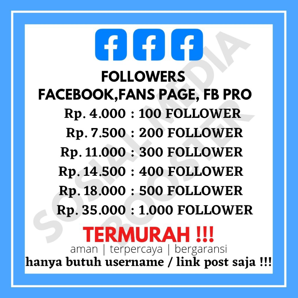 FOLLOWER FACEBOOK FB PRO FOLLOWER FANSPAGE FACEBOOK