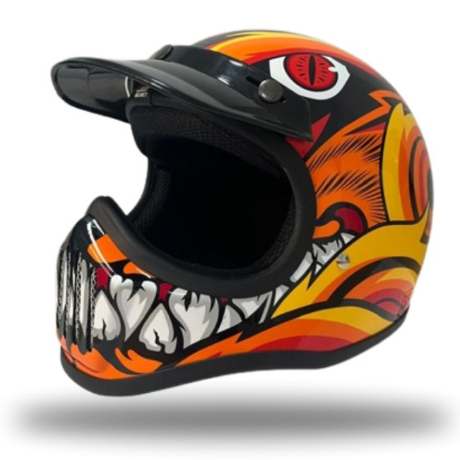 Helm Cakil Full Face Js Armor Motif Animo Solid helm cakil original 100%