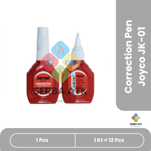 

[12 pcs] Correction pen/Stipo cair/ TipeX cair Joyco merah JK-01