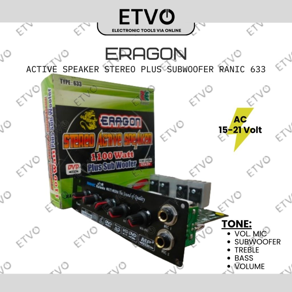 Kit Power Speaker Aktif Stereo ERAGON 1100Watt