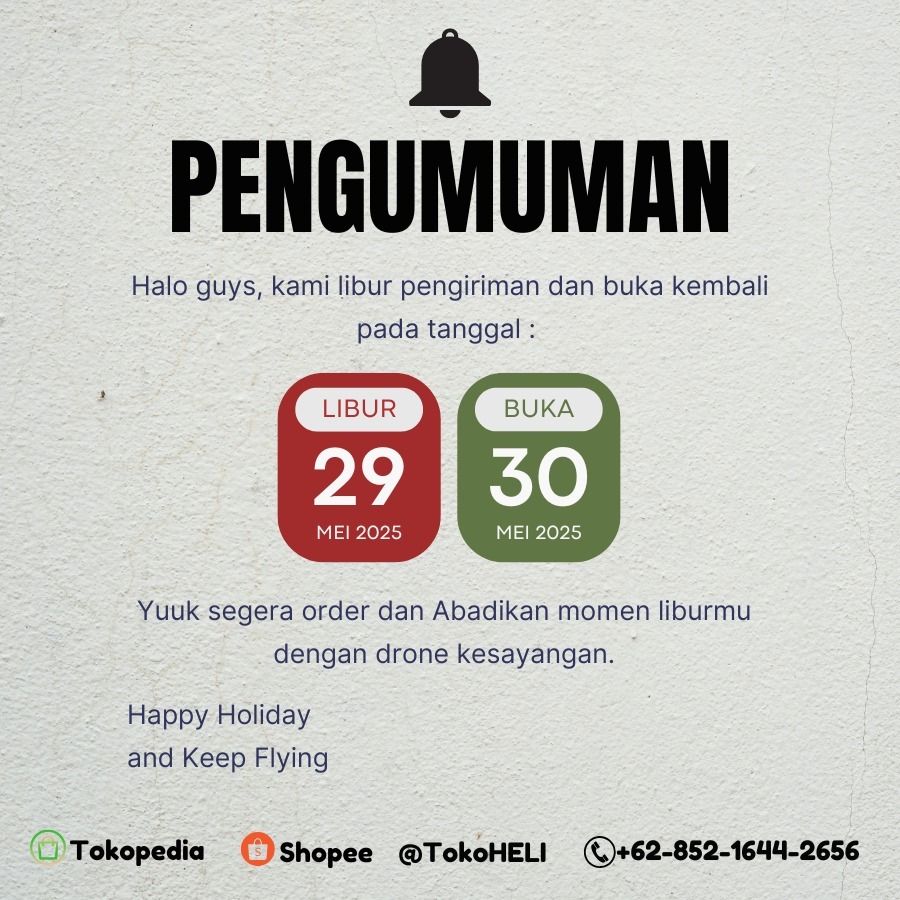 

Pengumuman Libur Pengiriman 29 Mei 2025