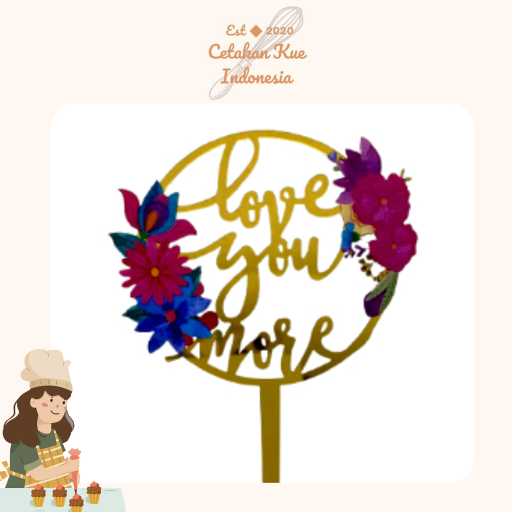 {CKI} Cake Topper Acrylic Akrilik I Love You More