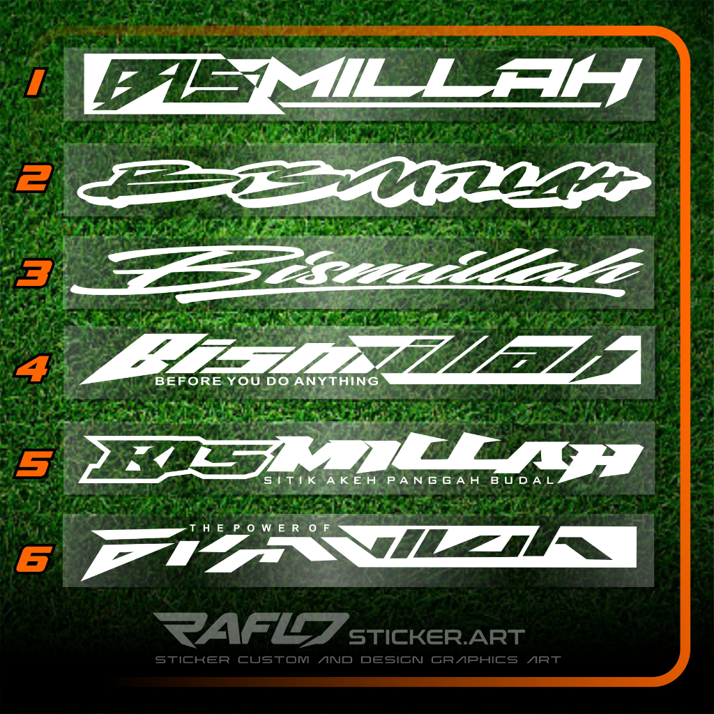 Cutting sticker bismillah truk mobil pick up stiker bismilah