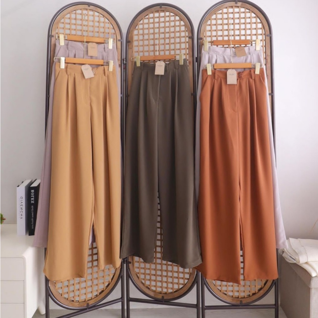 Felicia High Waist Long Kulot Knara, Warna-Warni, S-XL+Felicia High Waist Long Kulot Knara, Warna-Wa