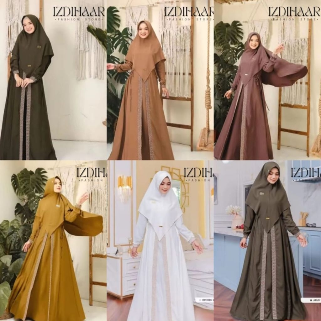 Gamis Syar'i Set Hijab Cringkle Airflow Premium | Sakinah Syar'i Baju Muslim Wanita Elegan | Gamis S
