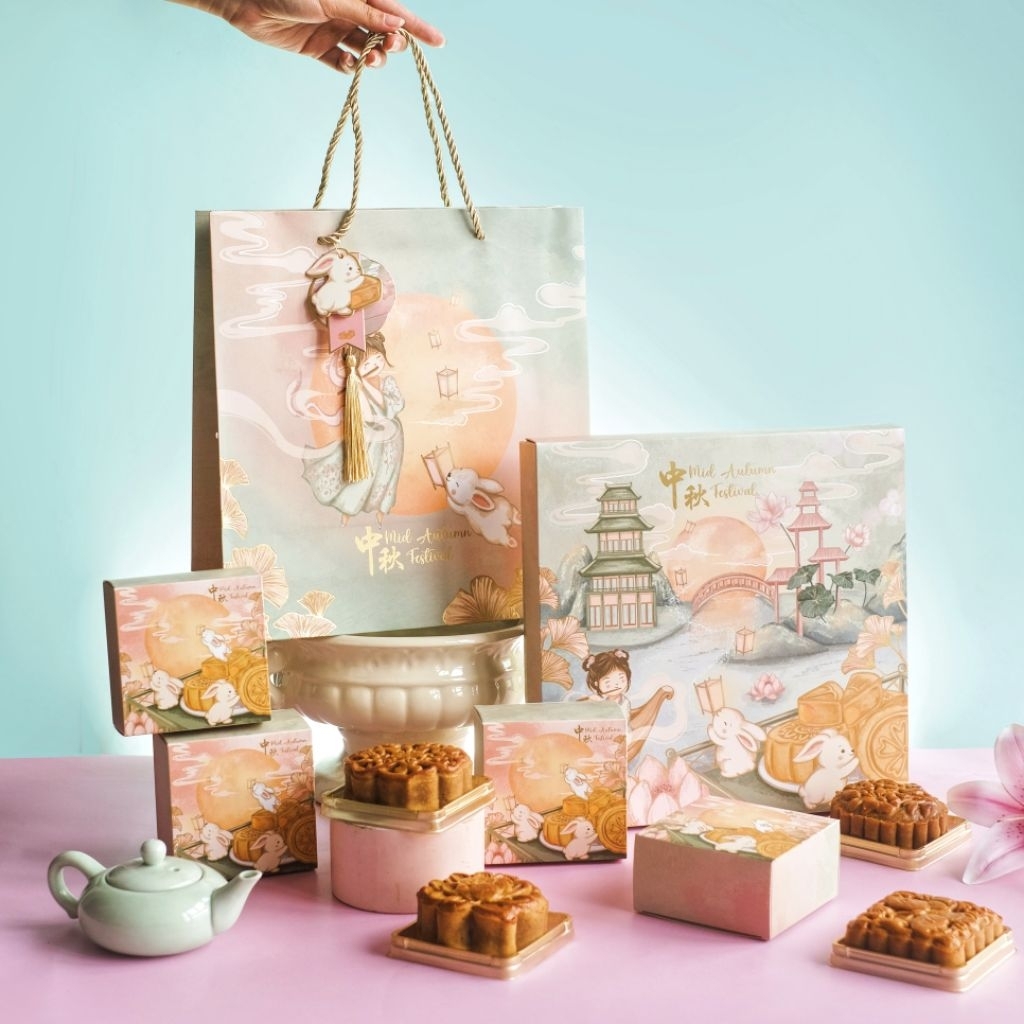 

(1SET) Kotak Mooncake Kotak Kue Bulan Kotak Mooncake 125 150gr isi 4 NEW