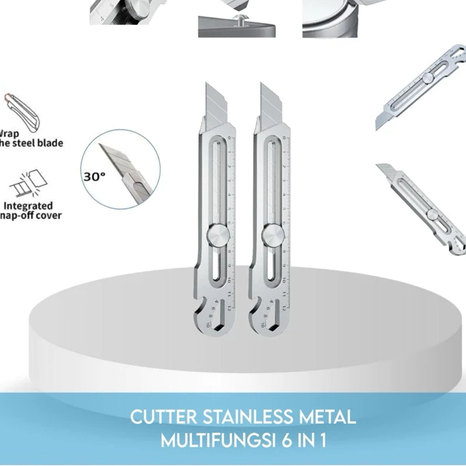 

Pisau Cutter Stainless Besar 9 IN1 / Sliding Knife Cutting Tool / Alat Pemotong Kertas