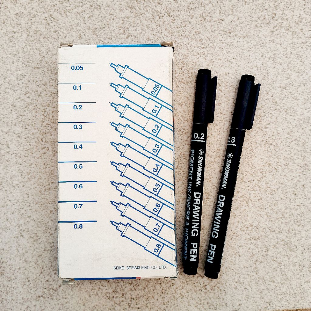 

SNOWMAN Drawing Pen 0.2 & 0.3 Hitam Stationery