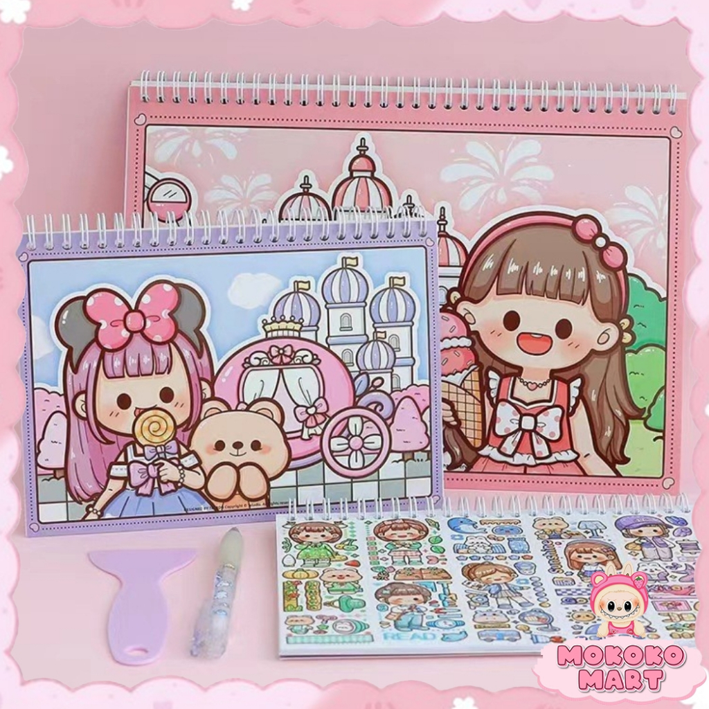 

MM Buku Tempel Stiker Edisi Doudou Sauce Girl Castle Buku tempel stiker lucu girl kawaii DIY TLD87