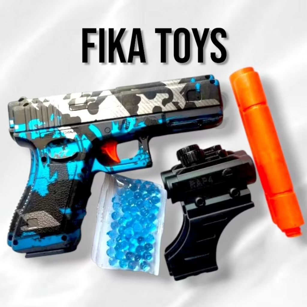 Mainan Pistol Tembakan Peluru Nerf Water Gel Dan Busah Mainan Anak