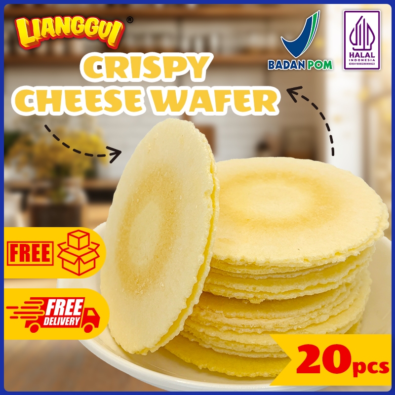 

20pcs Lianggui Wafer Keju Crispy HALAL Cemilan Anak Sehat Snack Renyah untuk Diet Sekolah