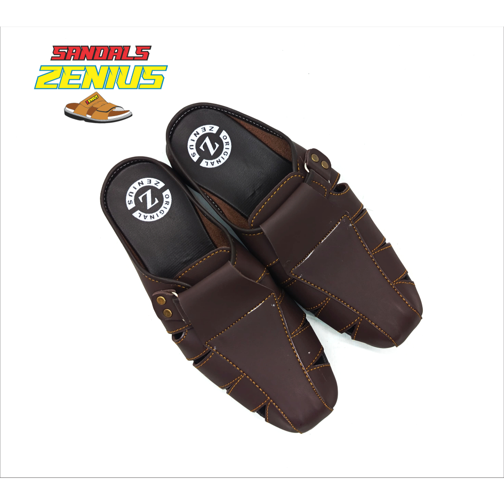 Sepatu Sandal Zenius Bustong Kulit Pria Premium Synthetic Elegan