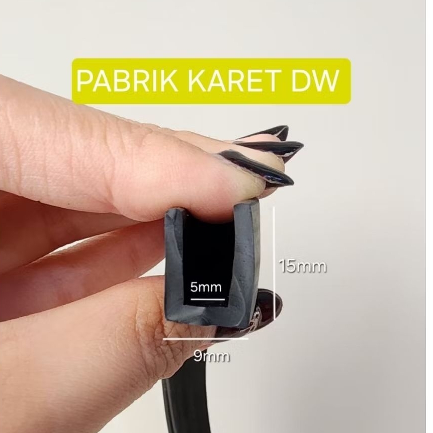 Karet u jepit kaca 5 mm karet list U jepit plat 5mm Lis u