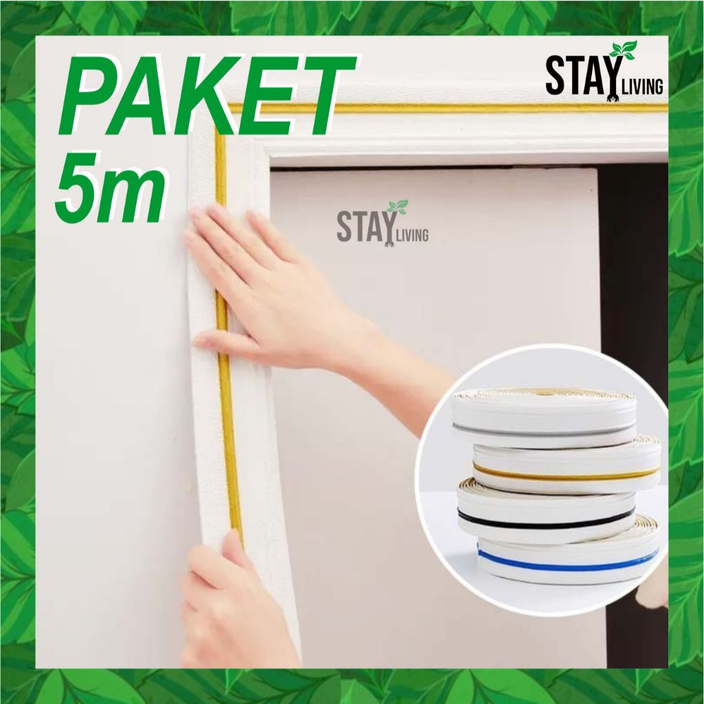 [PAKET 5m] List Wallpaper Dinding List Plafon Wall Border 3d List Plafon Plavon Walpaper Plafon