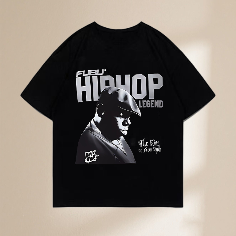 (COD) T-shirt kapas ukuran besar, "HIPHOP LEGEND" dengan gambar klasik Mr.