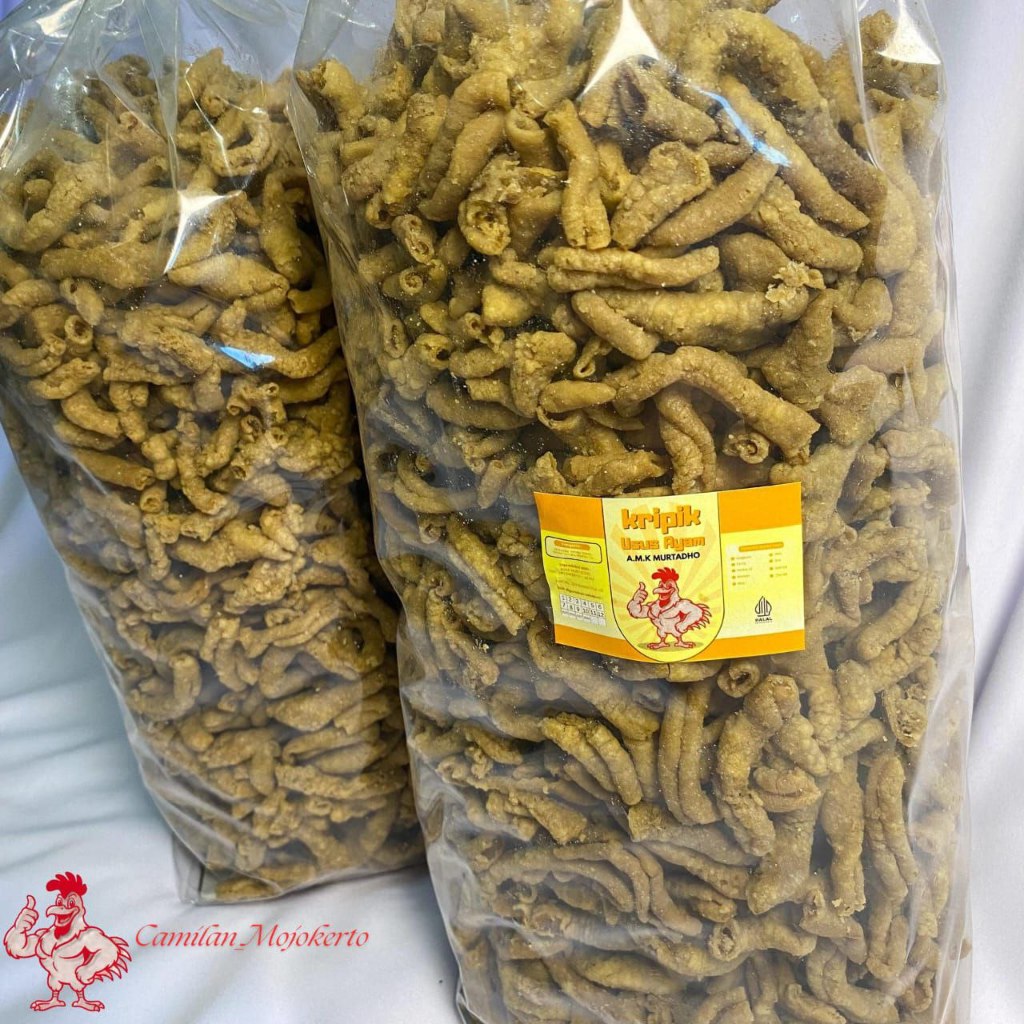 

Cemilan Kripik Krispi Usus Ayam BBQ 250 Gram Free COD A.M.K MURTADHO Termurah