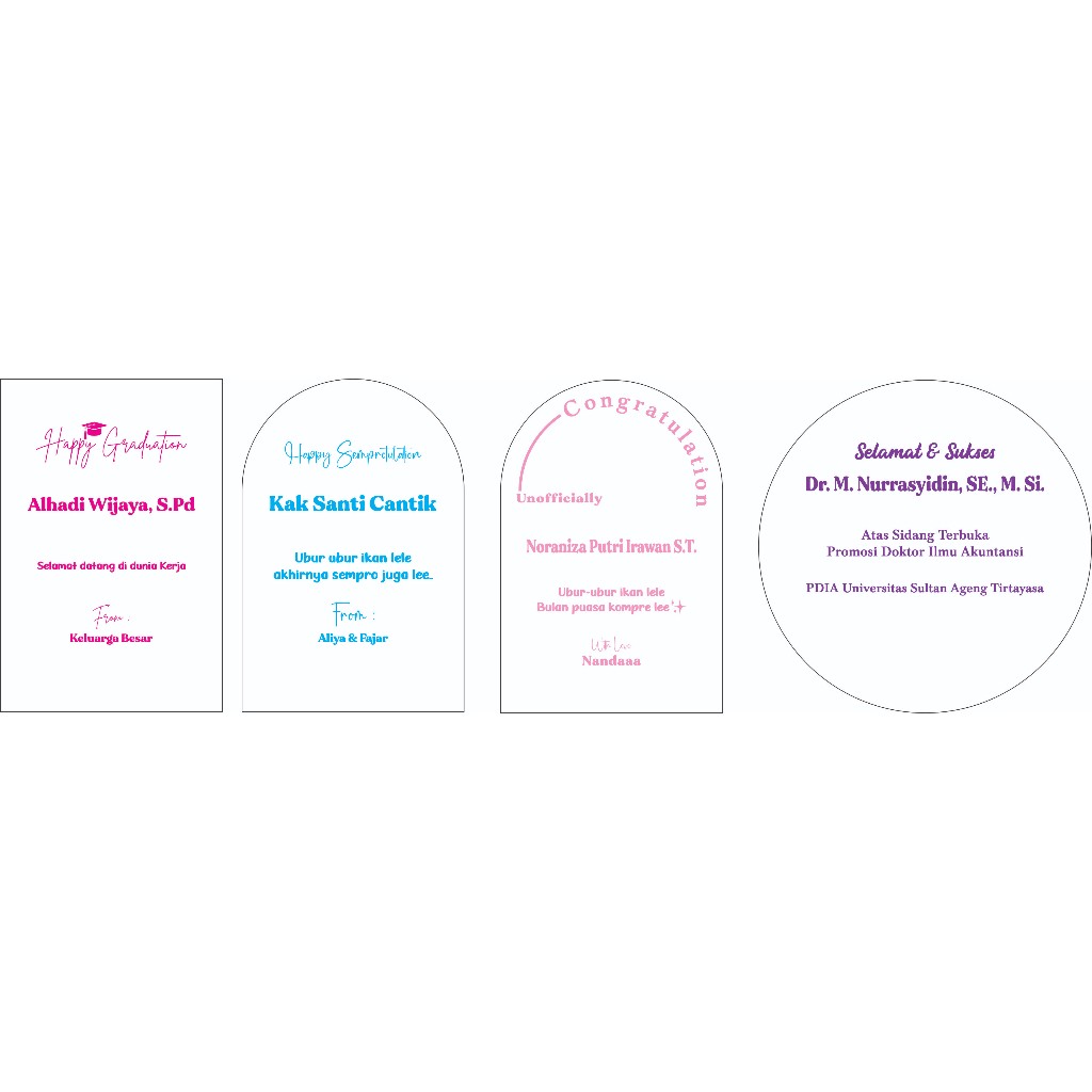 

Cutting Sticker Custom Untuk Papan Ucapan Akrilik I Warna I LANGSUNG JADI (Tidak PO)