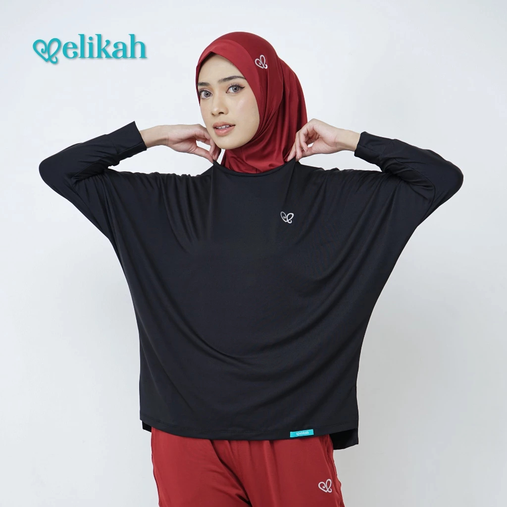 Elikah Elsanum Top Sport - Atasan Olahraga Wanita Oversize Batwing Style / DLC