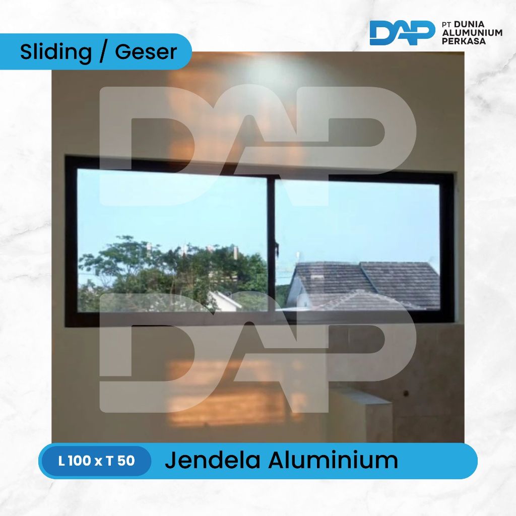 Jendela Sliding Atau Geser 50 x 100 - Jendela Alumunium / Kusen Jendela Kaca Rumah Kantor Toko Kamar