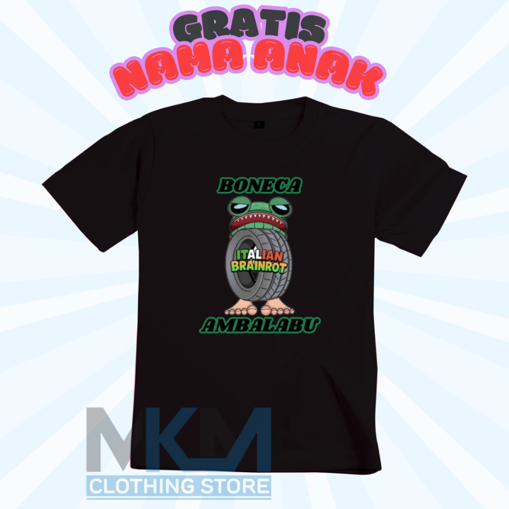 [ FREE NAMA ]  Kaos Anak Anomali Boneca Ambalabu | Baju Anak Anomali Boneca Ambalabu Unisex