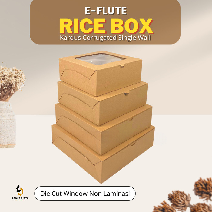 Kotak Kardus Kemasan Kue Snack Cake Hamper Rice Box Kotak Polos Coklat Dengan Jendela Transparan