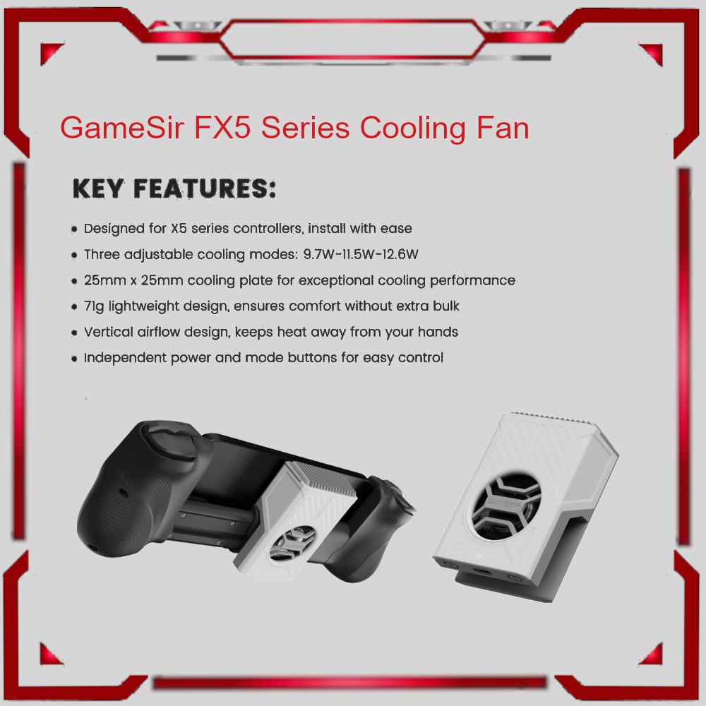 GameSir FX5 Cooler Fan Radiator Pendingin Cooling Fan for Gamepad GameSir X5
