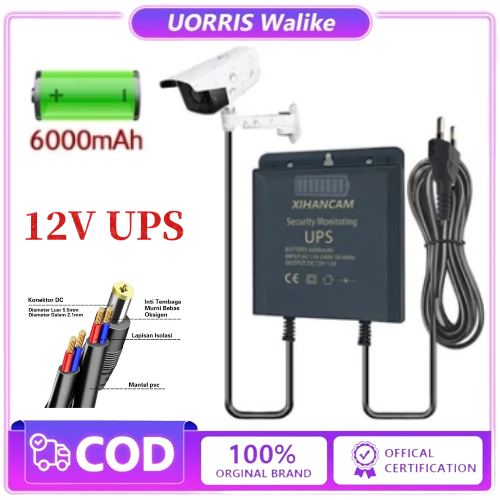 UPS Mini 12V Adaptor Power DC Mini UPS CCTV Untuk Router Wifi Modem Wifi Cadangan Baterai UPS Mini 5