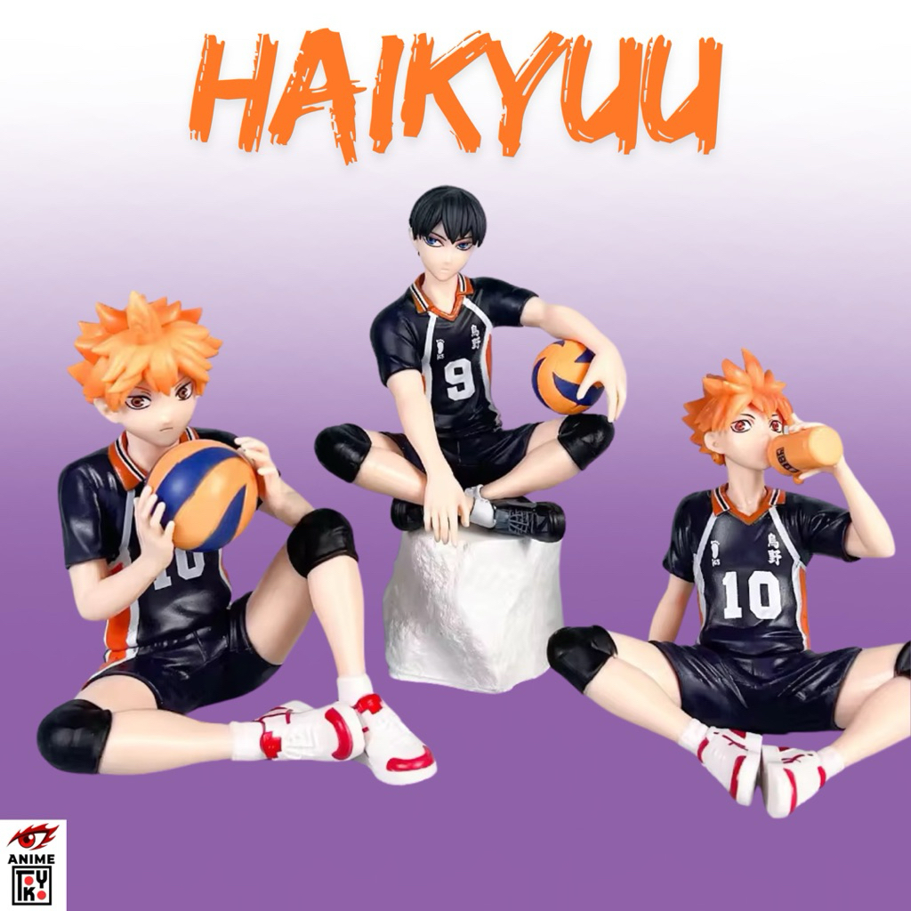 Figure haikyuu shoyo Hinata Tobito Kageyama shoyo Tobito pegang bola volly shoyo minum