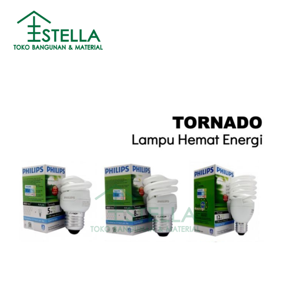 Philips Lampu Hemat Energi Tornado / Lampu PHILIPS Tornado 5W 8W 12W
