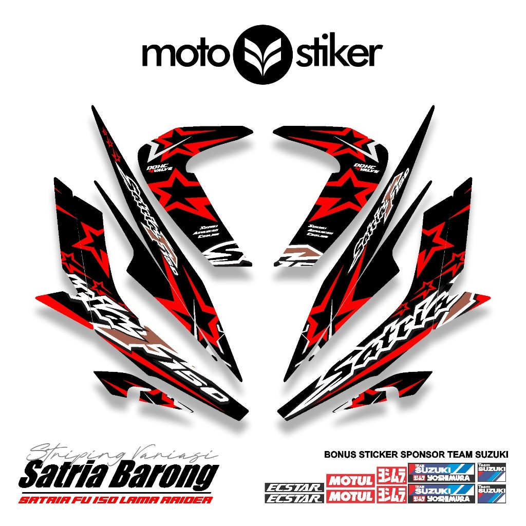 SATRIA F150 STRIPING MOTIF 15 / MOTOSTIKER / ECSTAR / SATRIA FU BARONGA 2012 / STIKER / STICKER