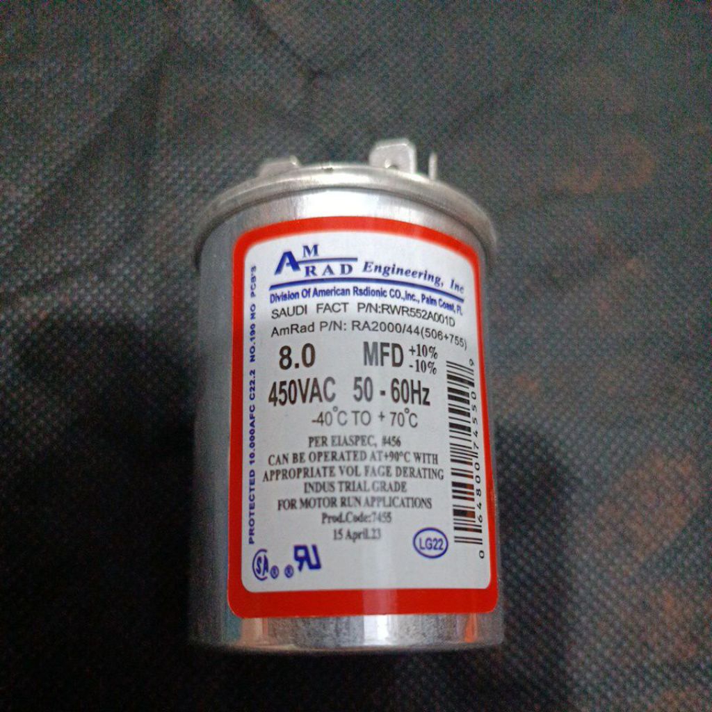KAPASITOR/CAPASITOR AC 8 UF BUAT AC DAIKIN MALAYSIA 1/2 PK