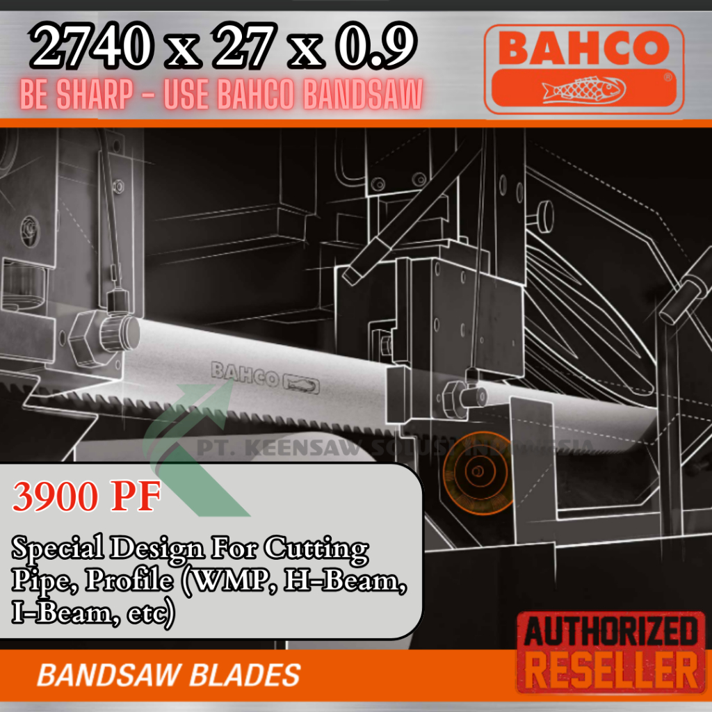 PF 2740 x 27 x 0.9 Bahco 3900 PF Bandsaw Blade 2740x27 Bimetal Band saw blade made in sweden gergaji