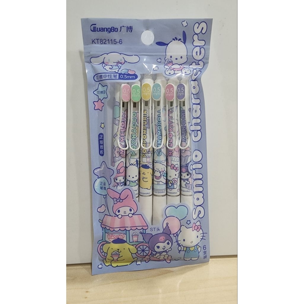 

GuangBo KT82115-6 Sanrio Character Ballpoint Cetek Set 6 Pcs Tinta Hitam 0.5 mm